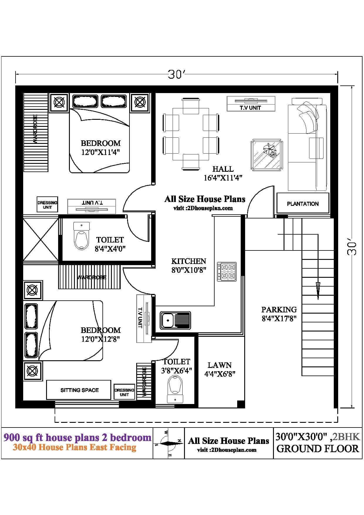 900 Sq Ft House Plans 2 Bedroom