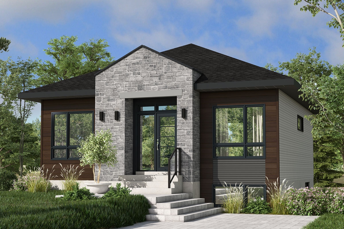 900 Square Foot 2 Bedroom Modern Cottage House Plan 80169PM 