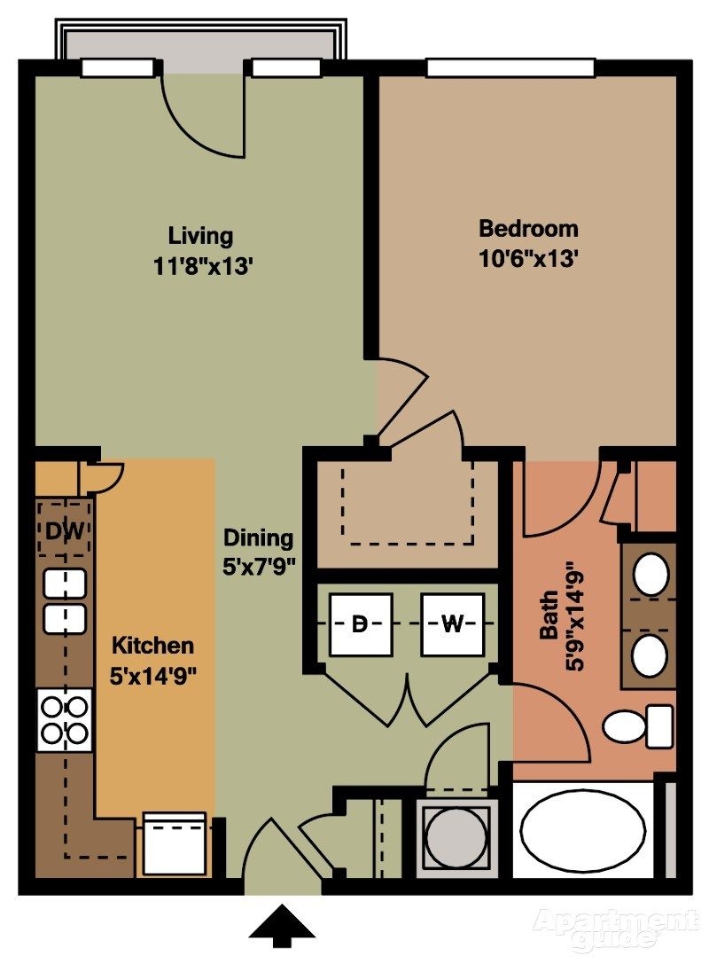 A1 Floor Plan 1 Bedroom 1 Bathroom Cottage Floor Plans Tiny House 