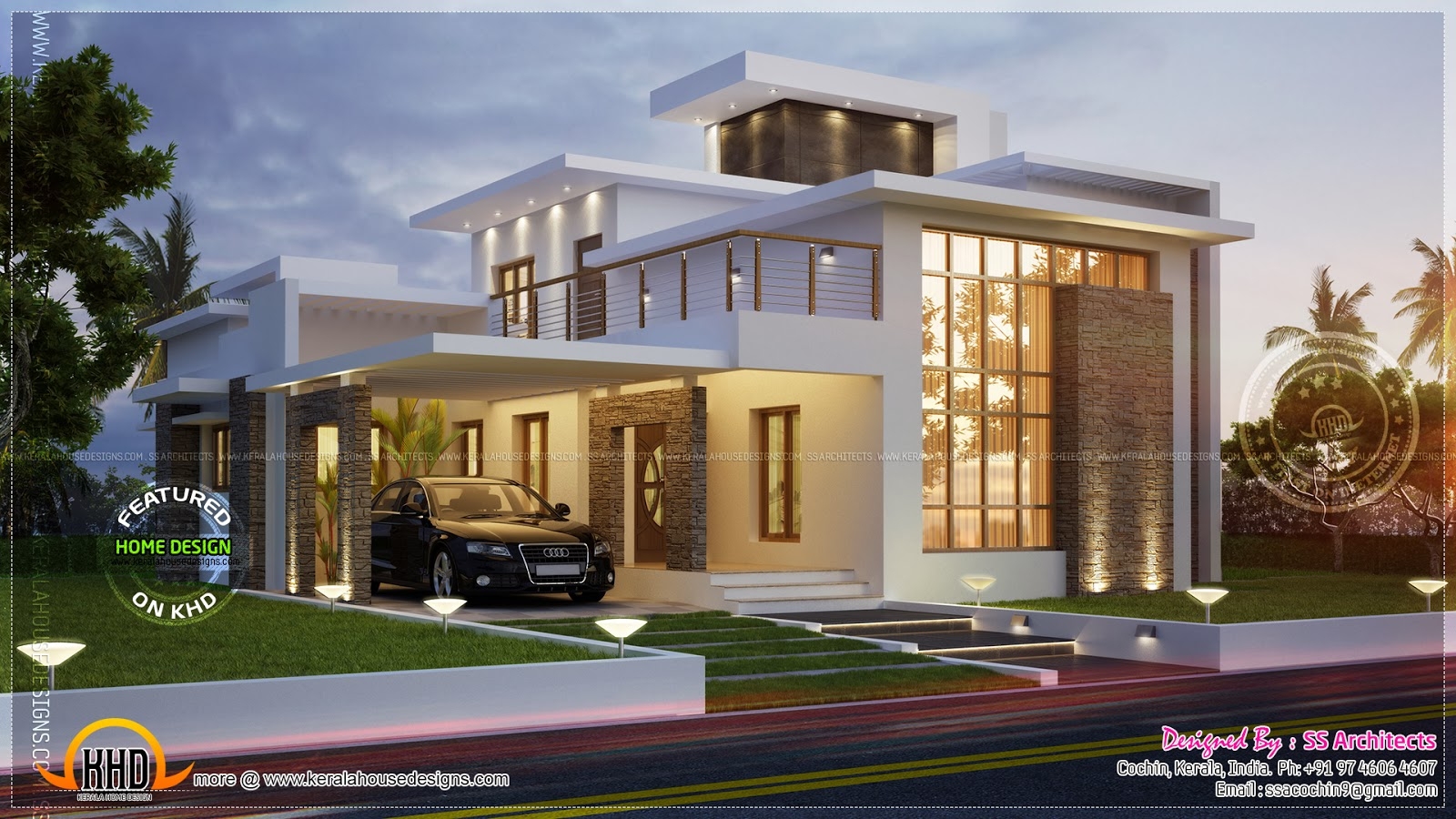 Awesome 3000 Sq feet Contemporary House Kerala Home Design And Floor