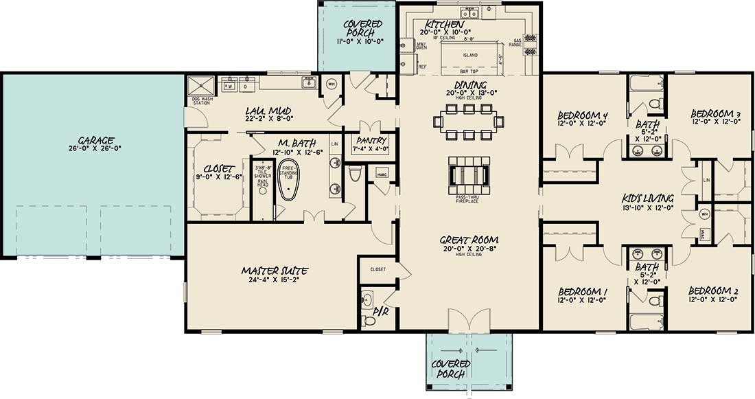 Barndominium House Plan 5 Bedrooms 3 Bath 3246 Sq Ft Plan 12 1616