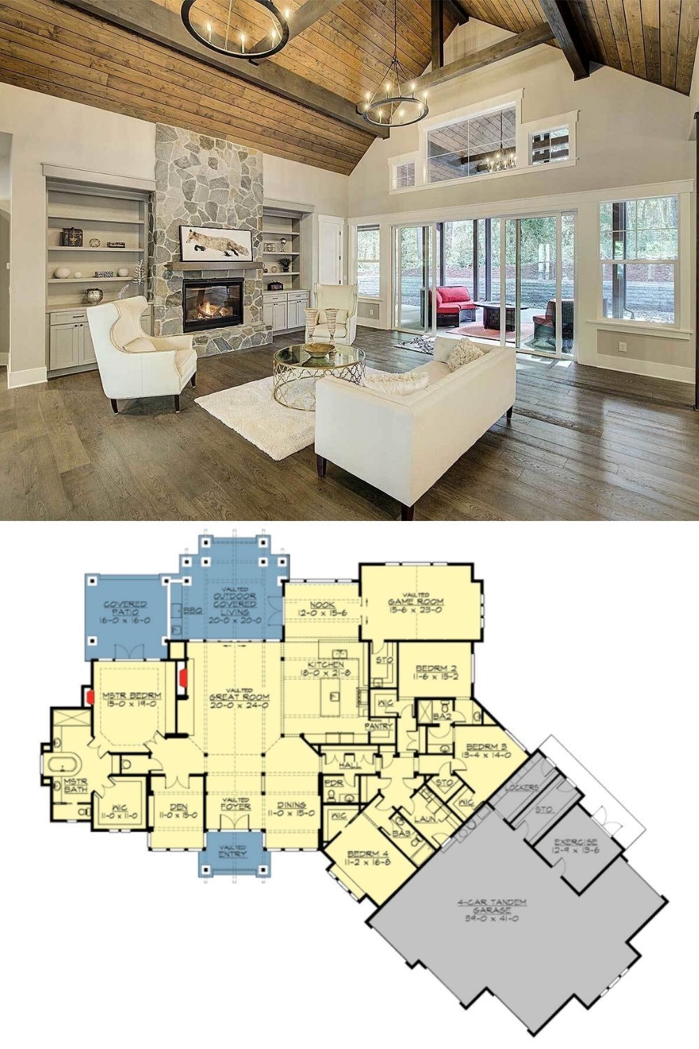 Beautiful 4 Bedroom Craftsman Style Single Story Home Floor Plan And