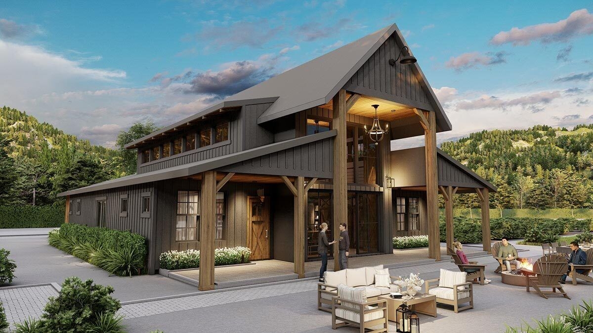 Beautiful Barn House Plan With Guest Quarters And Optional Foyer 