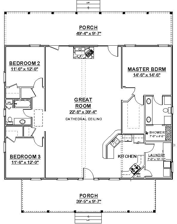 Cabins And Cottages Square House Plans 40x40 The Makayla Plan Has 3 