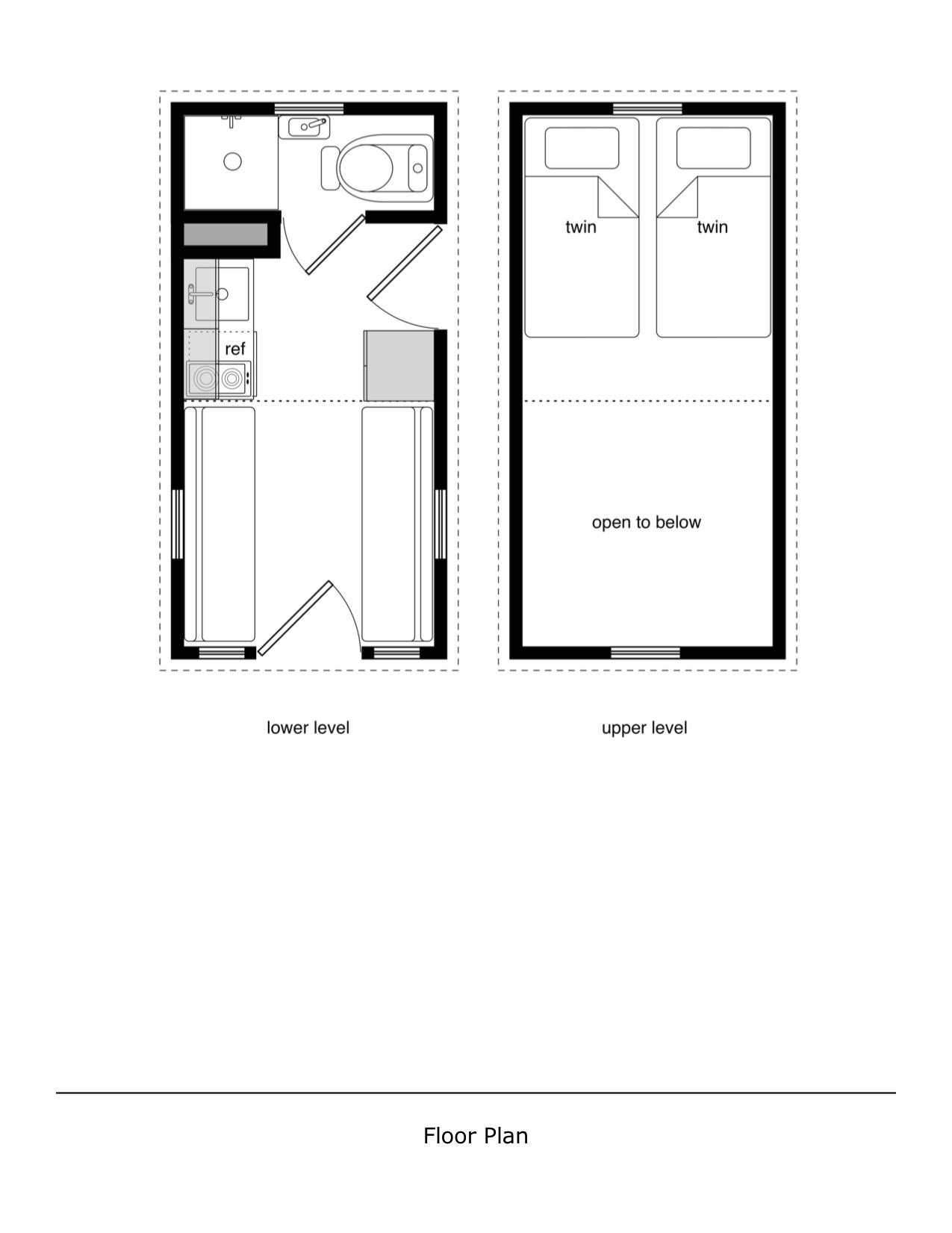 Calpella Cabin 8x16 V1 Floor Plan TinyHouseDesign