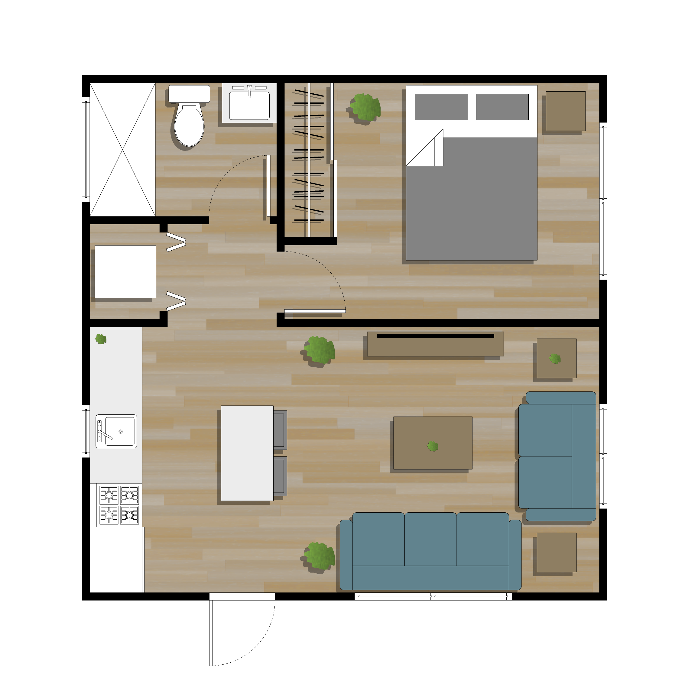 Casita Model 20X20 Plans In PDF Or CAD Casita Floor Plans