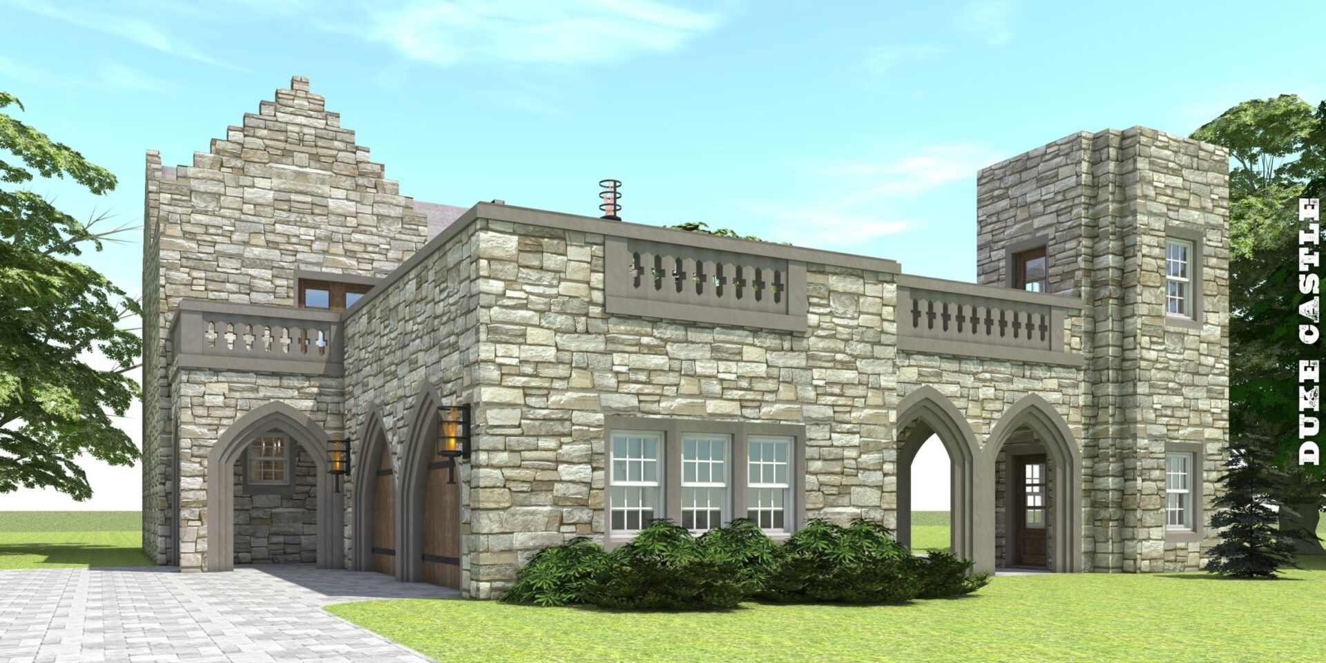 Castle Home With 2 Stair Towers Tyree House Plans