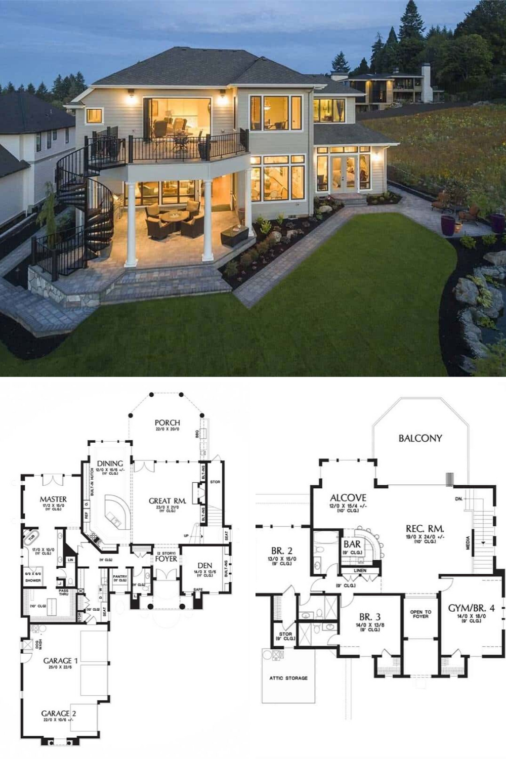 Custom Luxury Home Plan 4 Bedroom Two Story Putnam Home Floor Plan