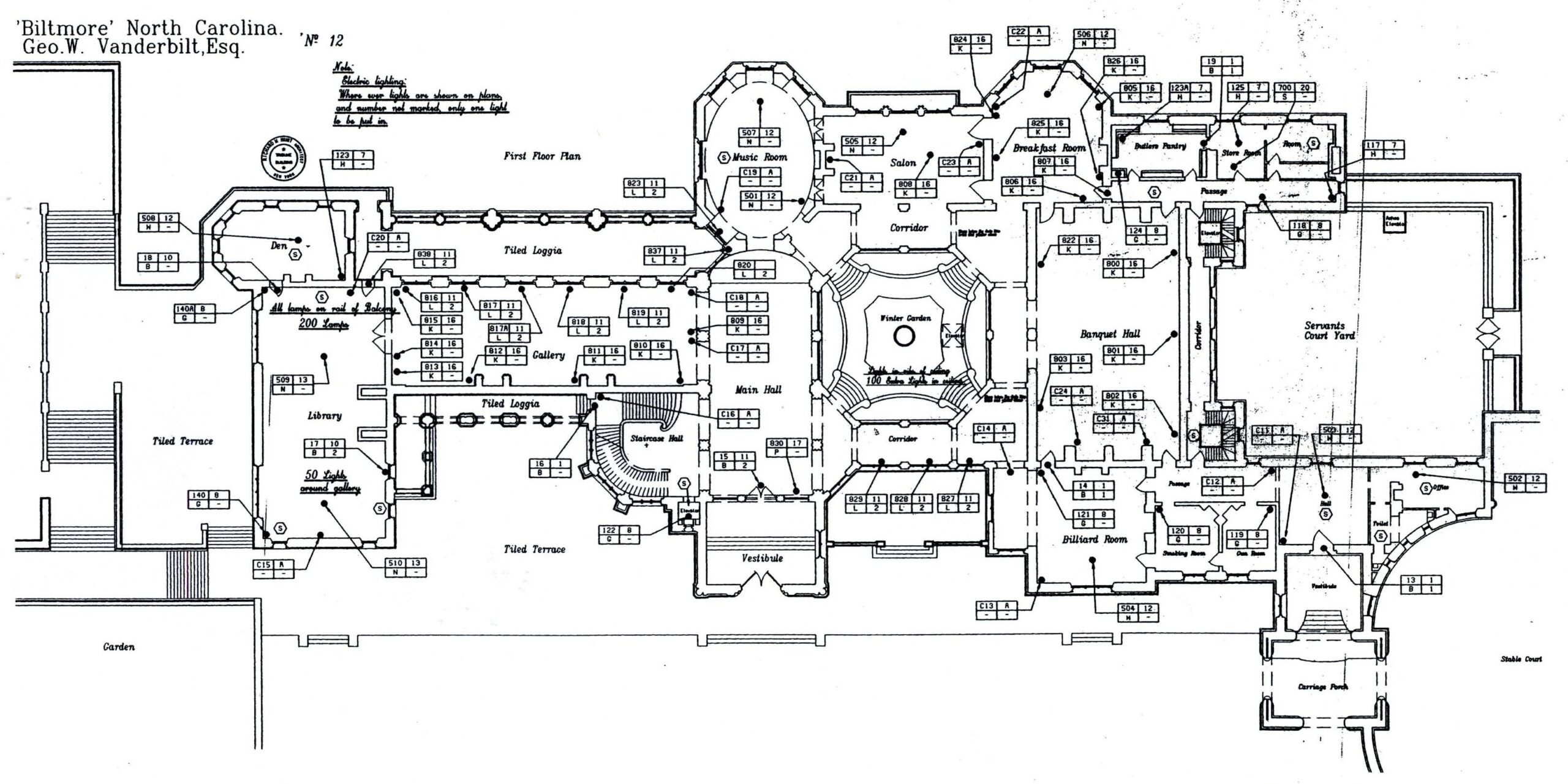 First Floor Plan Of The Biltmore House Southern House Plans