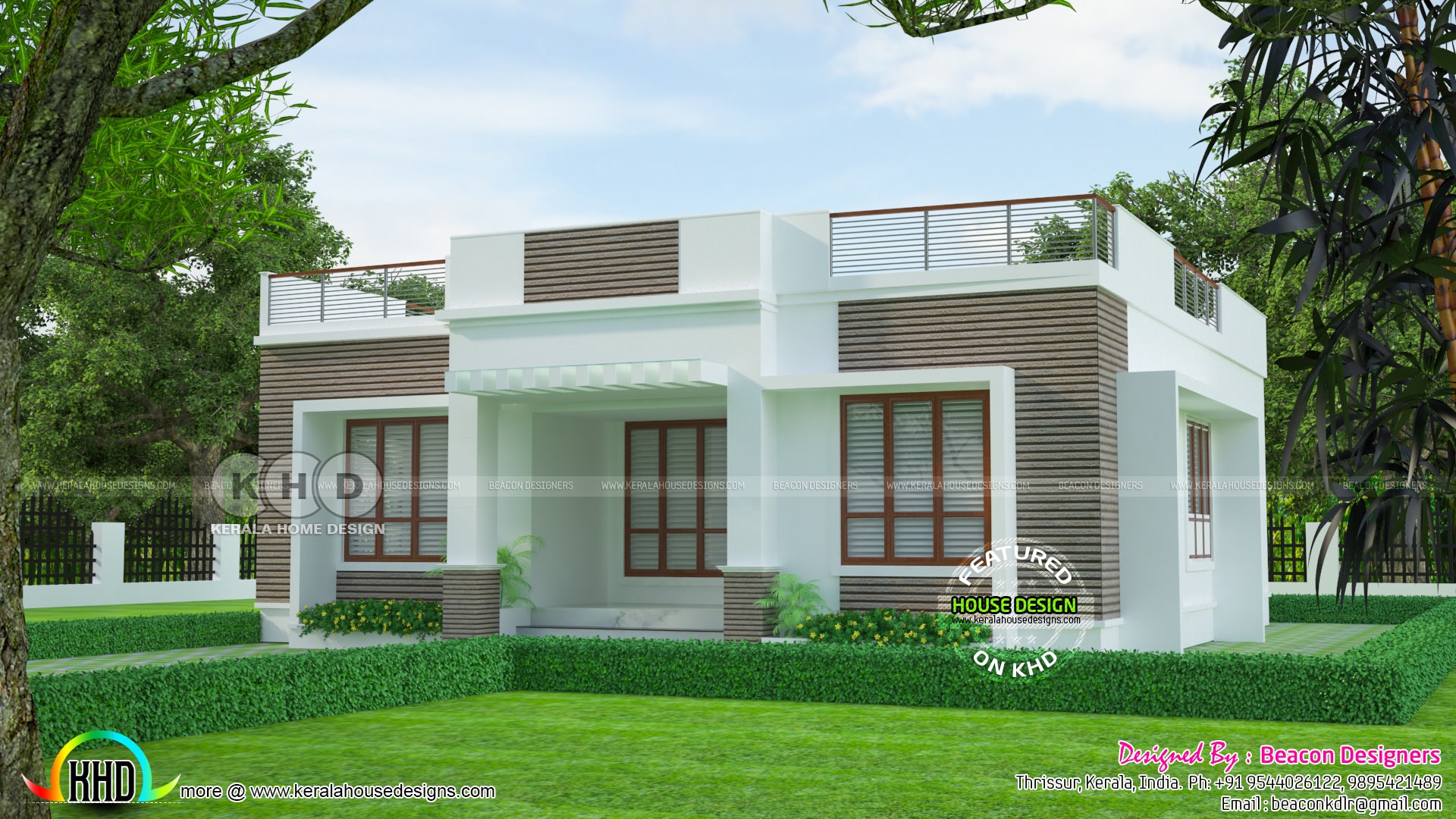 Flat Roof One Floor 3 Bedroom Home 1148 Sq ft Kerala Home Design And 