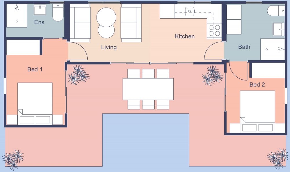 Floor Plan 2 Bedroom Tiny House Interior Viewfloor co