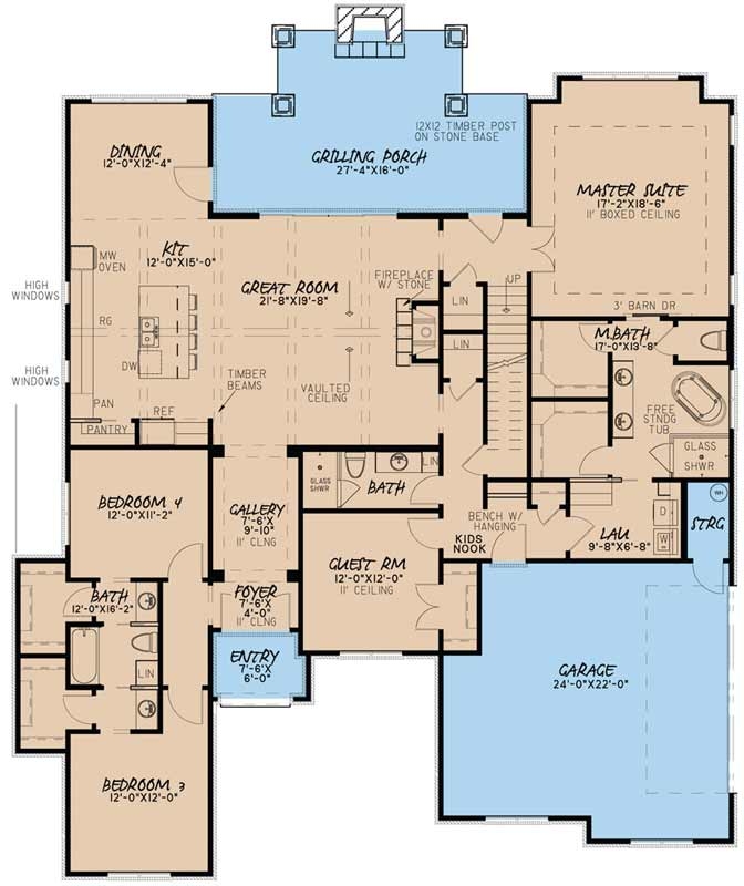 Floor Plan 4 Bedroom 3 Bath Earthium