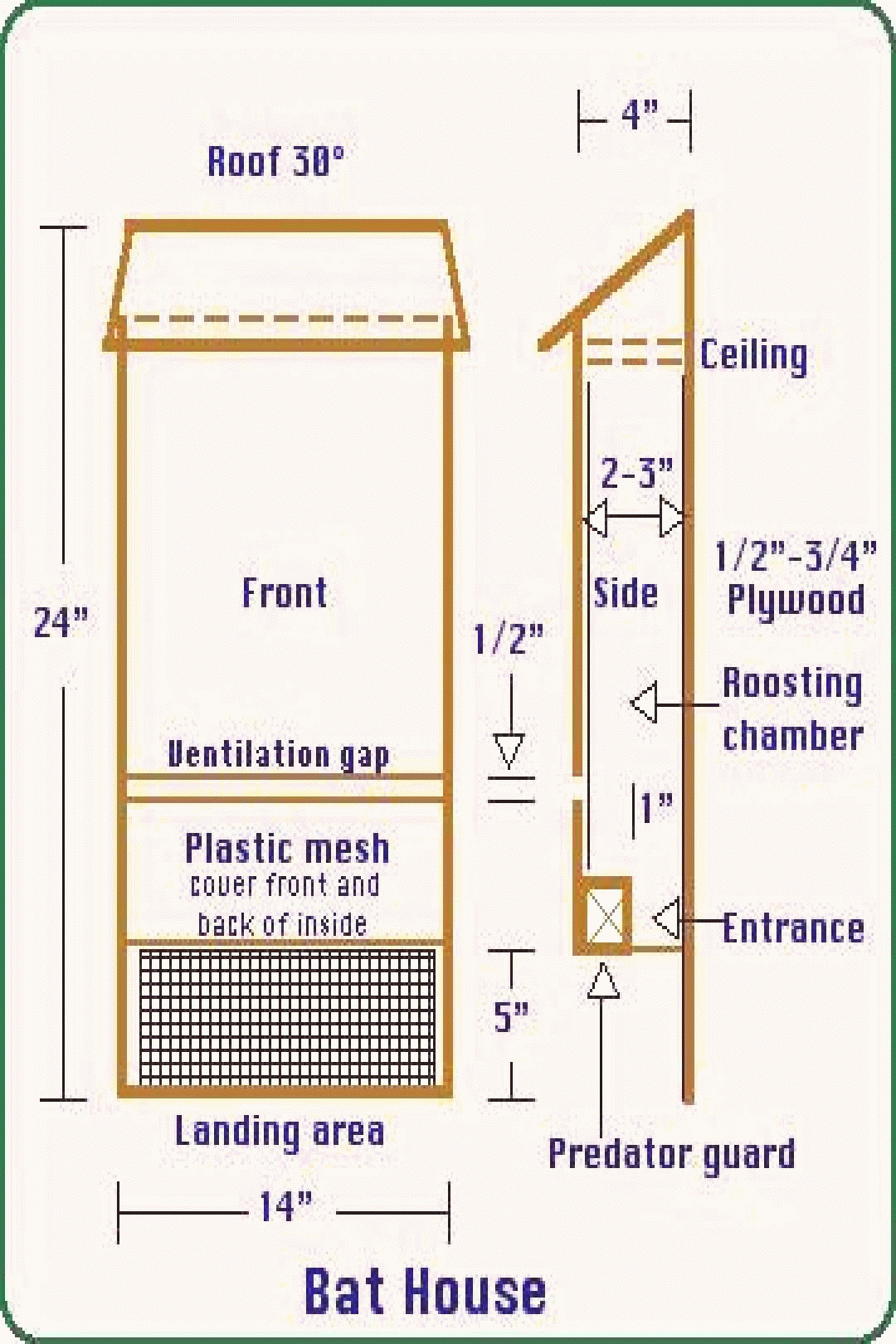 Free Printable Bat House Plans