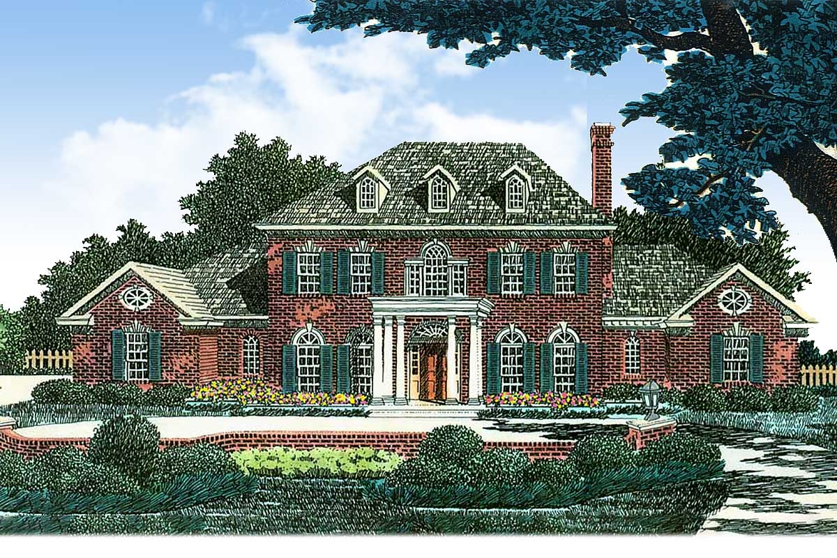 Graceful Georgian House Plan 48459FM Architectural Designs House 