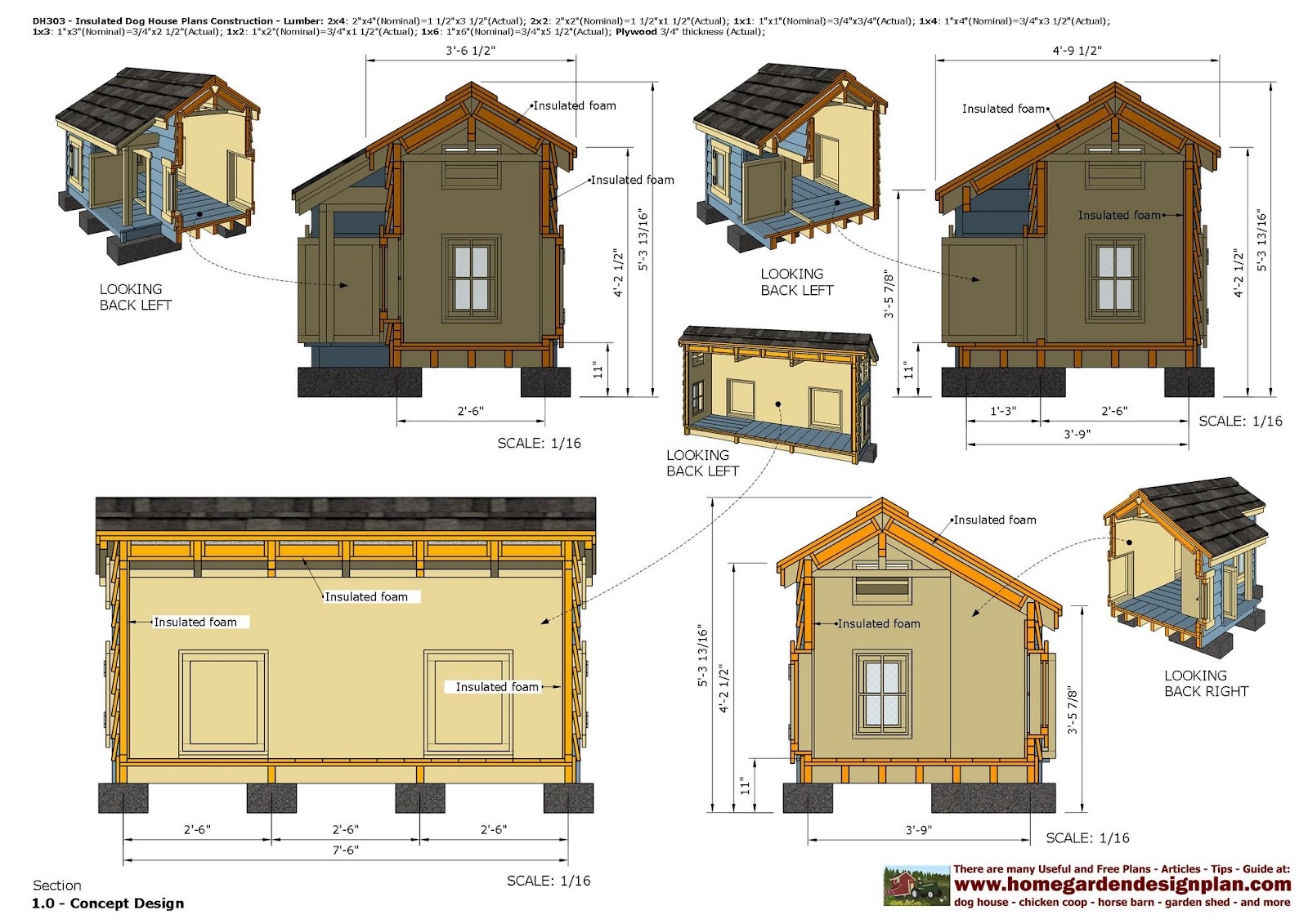 Home Garden Plans DH303 Insulated Dog House Plans Dog House Design 