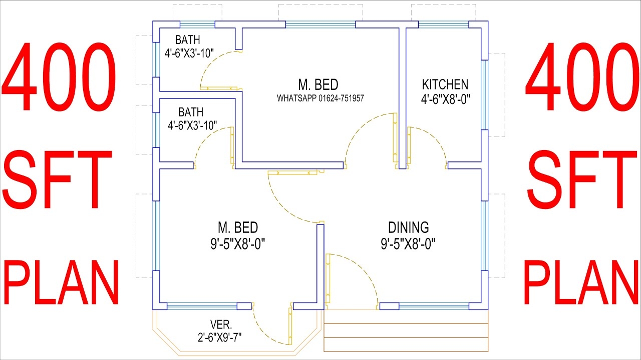 HOUSE PLAN DESIGN EP 118 400 SQUARE FEET 2 BEDROOMS HOUSE PLAN