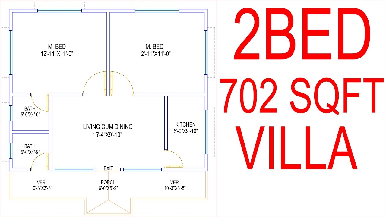 HOUSE PLAN DESIGN EP 62 700 SQUARE FEET 2 BEDROOMS HOUSE PLAN