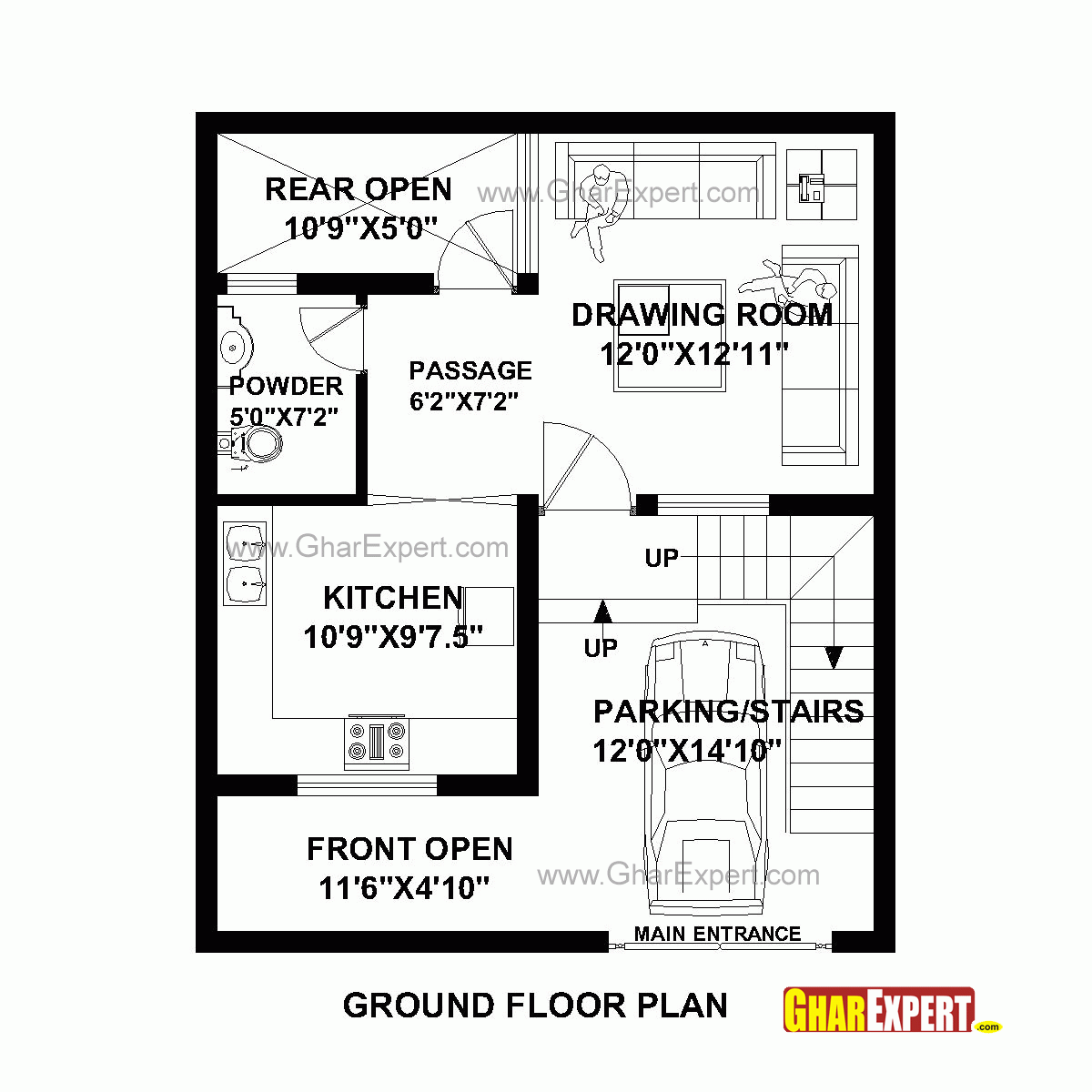 House Plan For 25 Feet By 30 Feet Plot Plot Size 83 Square Yards 