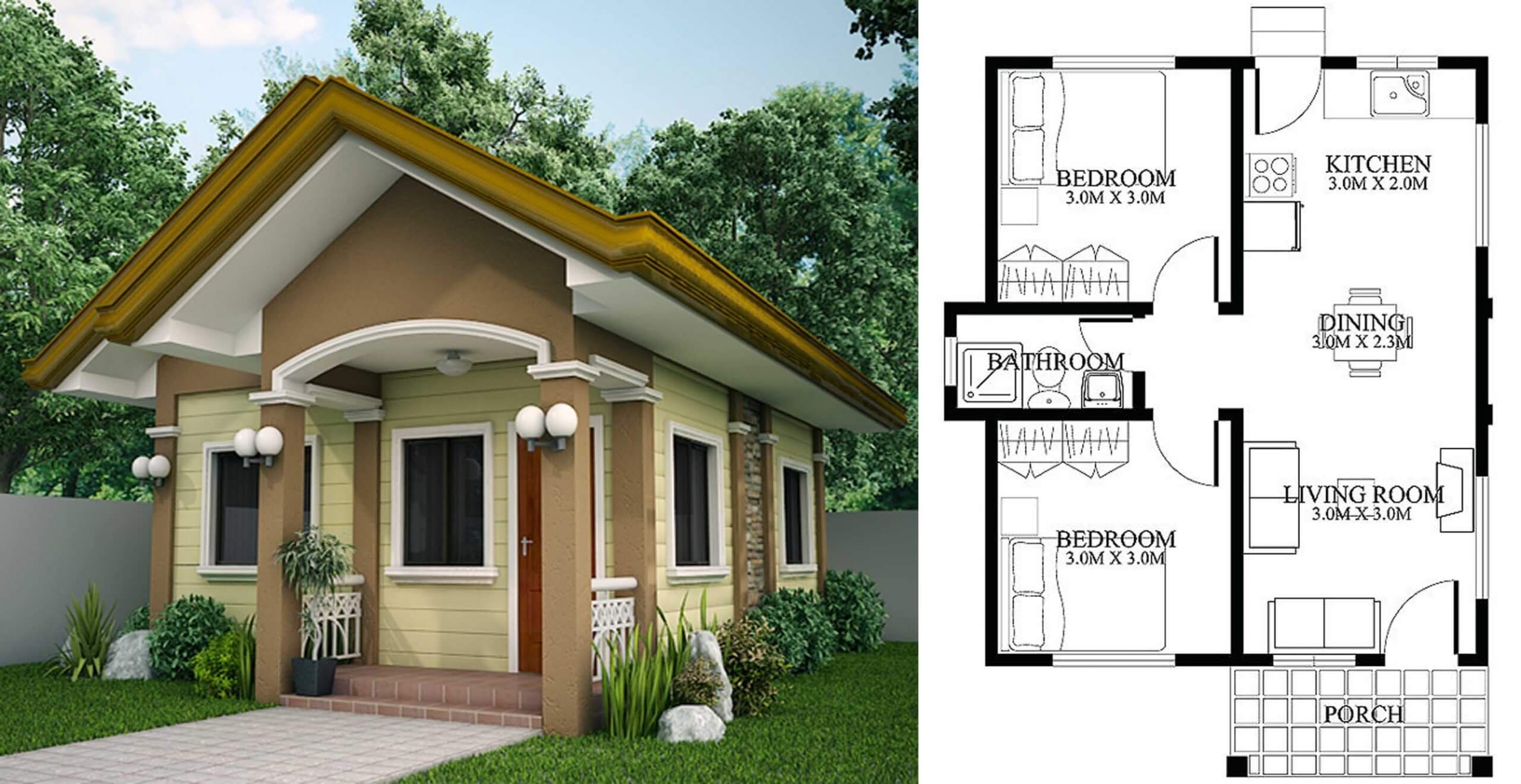 Minimalist Two Bedroom House Design Plan Engineering Discoveries