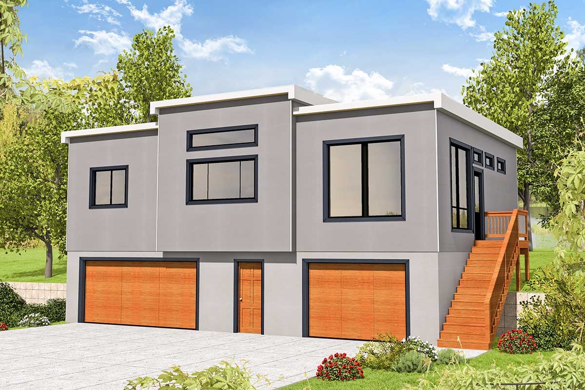 Modern Carriage House Plan With 2 Bed Apartment 35578GH
