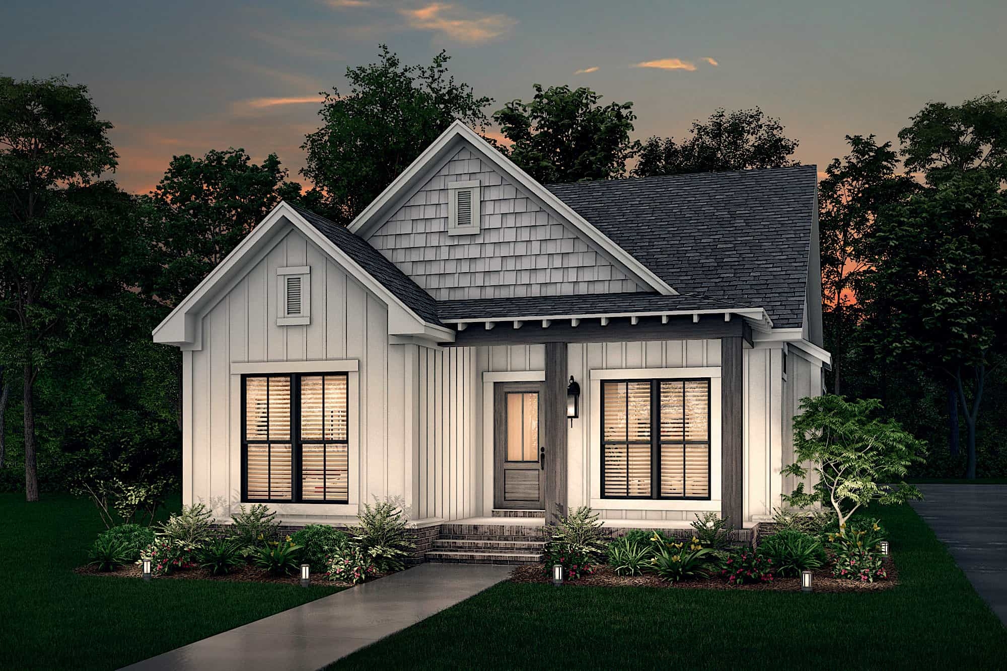 Narrow Craftsman House Plan With Front Porch 3 Bedroom