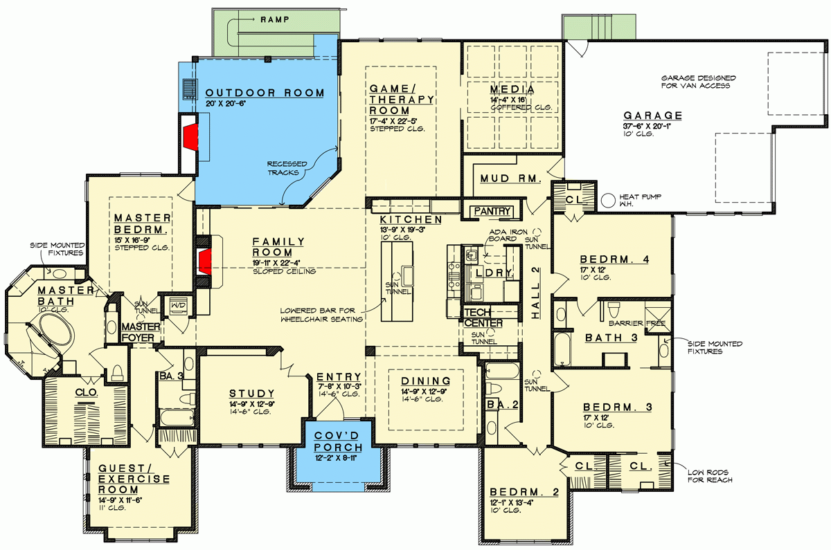 Neo Prairie Home Plan With ADA Accessibility 333008JHB