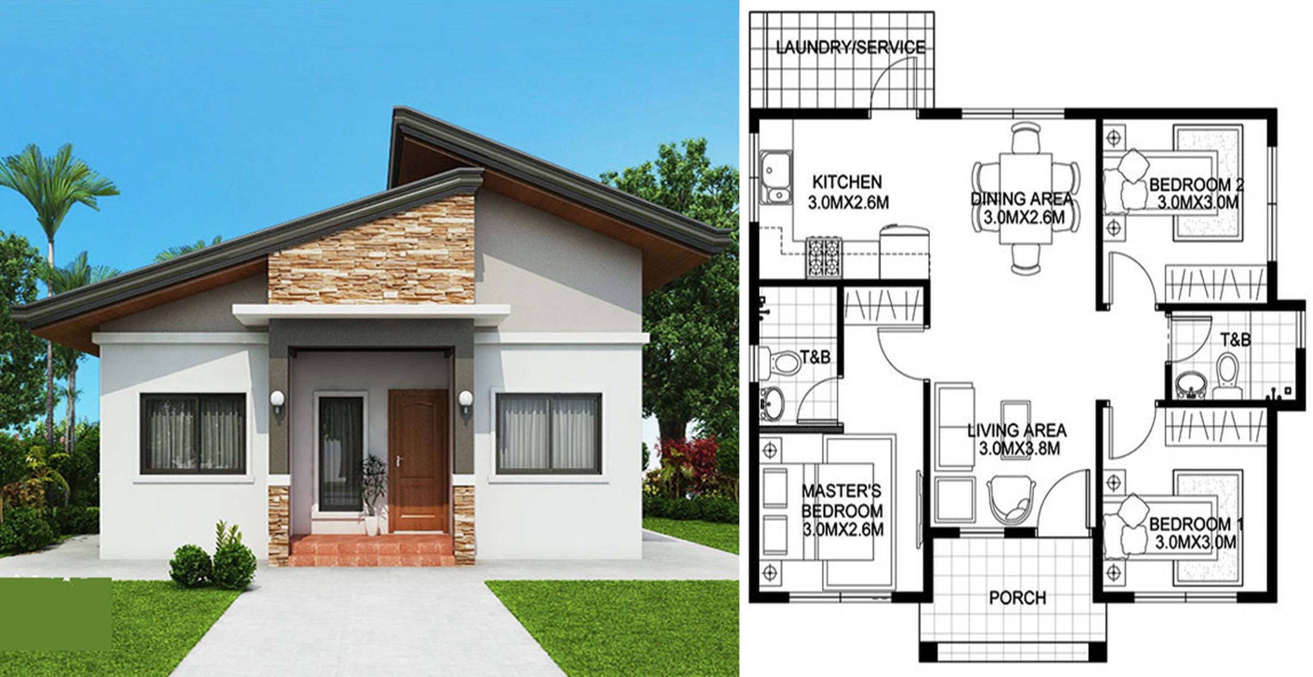 Perfect Simple House Design With Floor Plan 3 Bedroom Memorable New