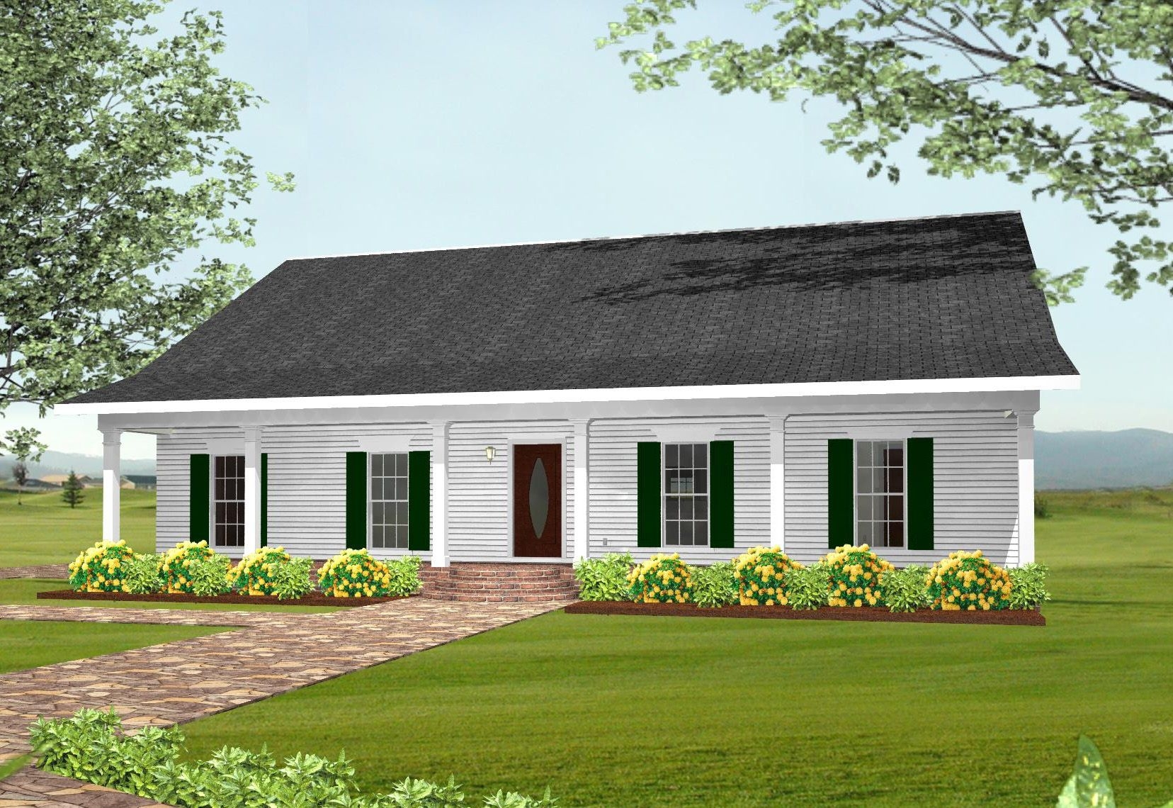 Plan 2515DH Southern Home Plan With Two Covered Porches 1500 Sq Ft 