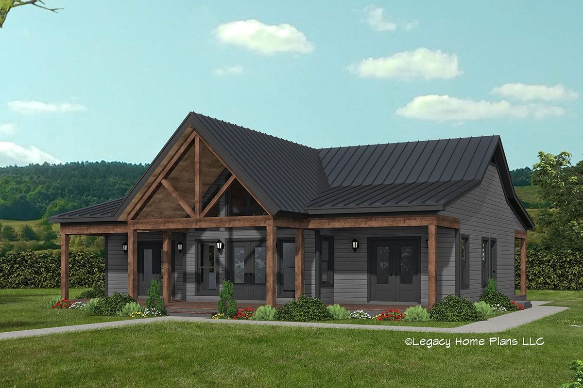 Plan 680080vr Rustic One Story 2 Bed Cabin House Plan Under 1500 Square