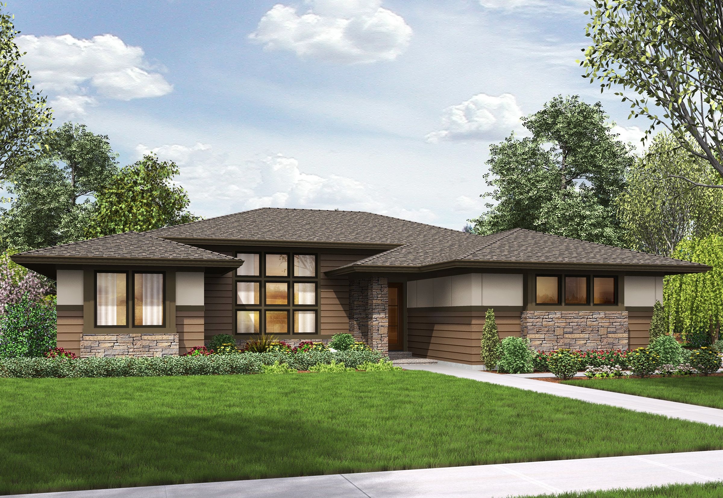 Plan 69603AM 3 Bed Modern Prairie Ranch House Plan Modern 