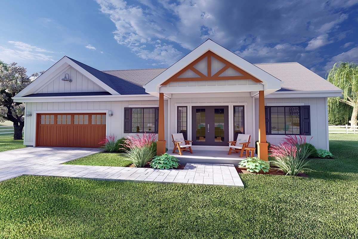 Plan 80509 Small House Plan With 928 Sq Ft 2 Beds 2 Baths And A 2