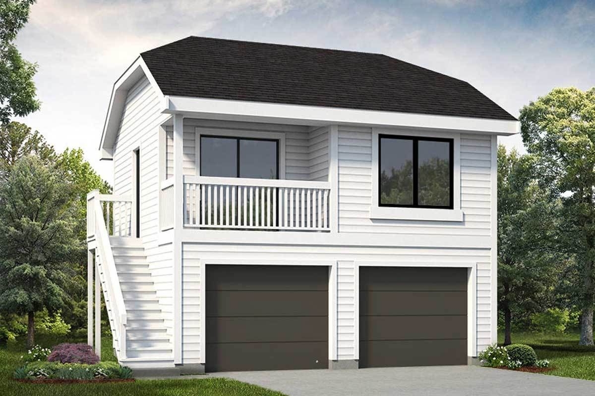 Plan 88330SH Detached 2 Bed Garage Plan With Bedroom Suite Above 