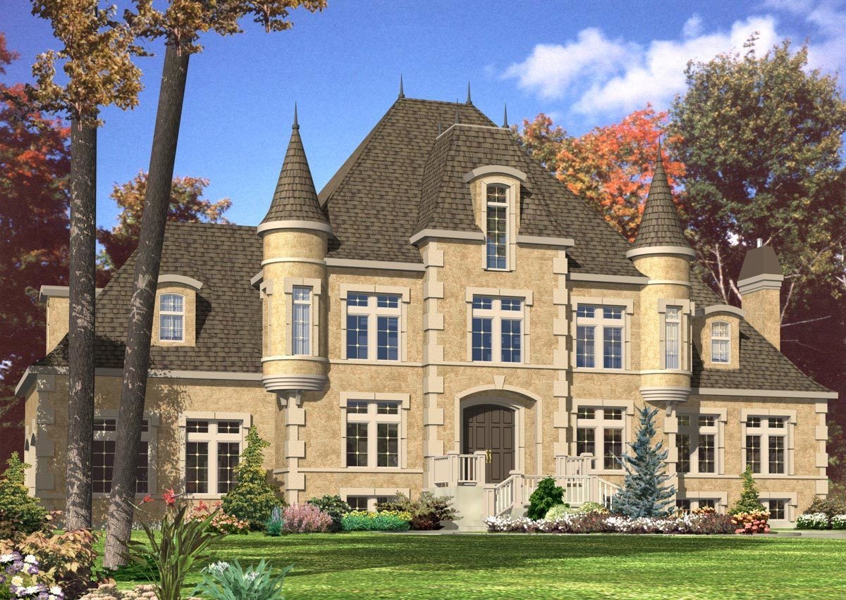 Plan 9025PD 4 Bed French Chateau House Plan Castle House Plans 