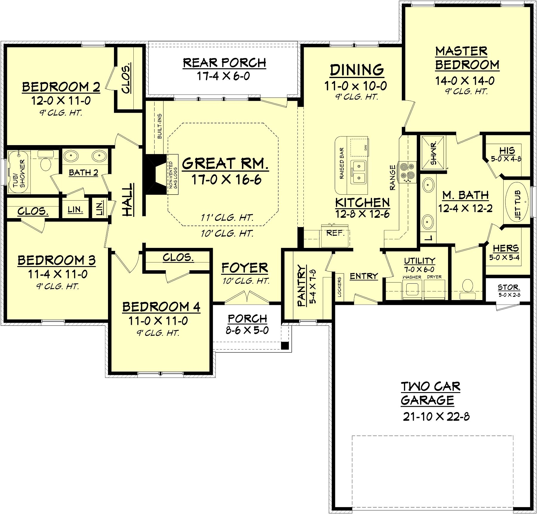 Ranch Style House Plan 4 Beds 2 Baths 1798 Sq Ft Plan 430 93 