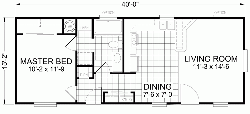 Second Unit 16 X 40 1 Bed 1 Bath 607 Sq Ft Sonoma Manufactured 