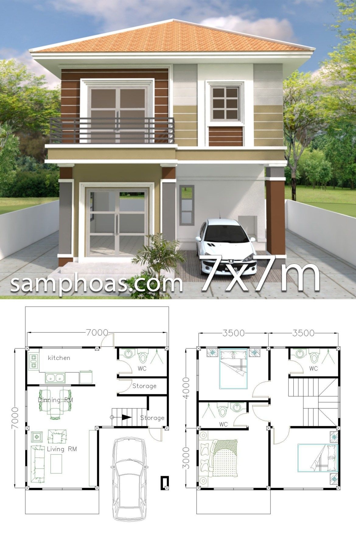 Simple 2 Storey House Design With Floor Plan