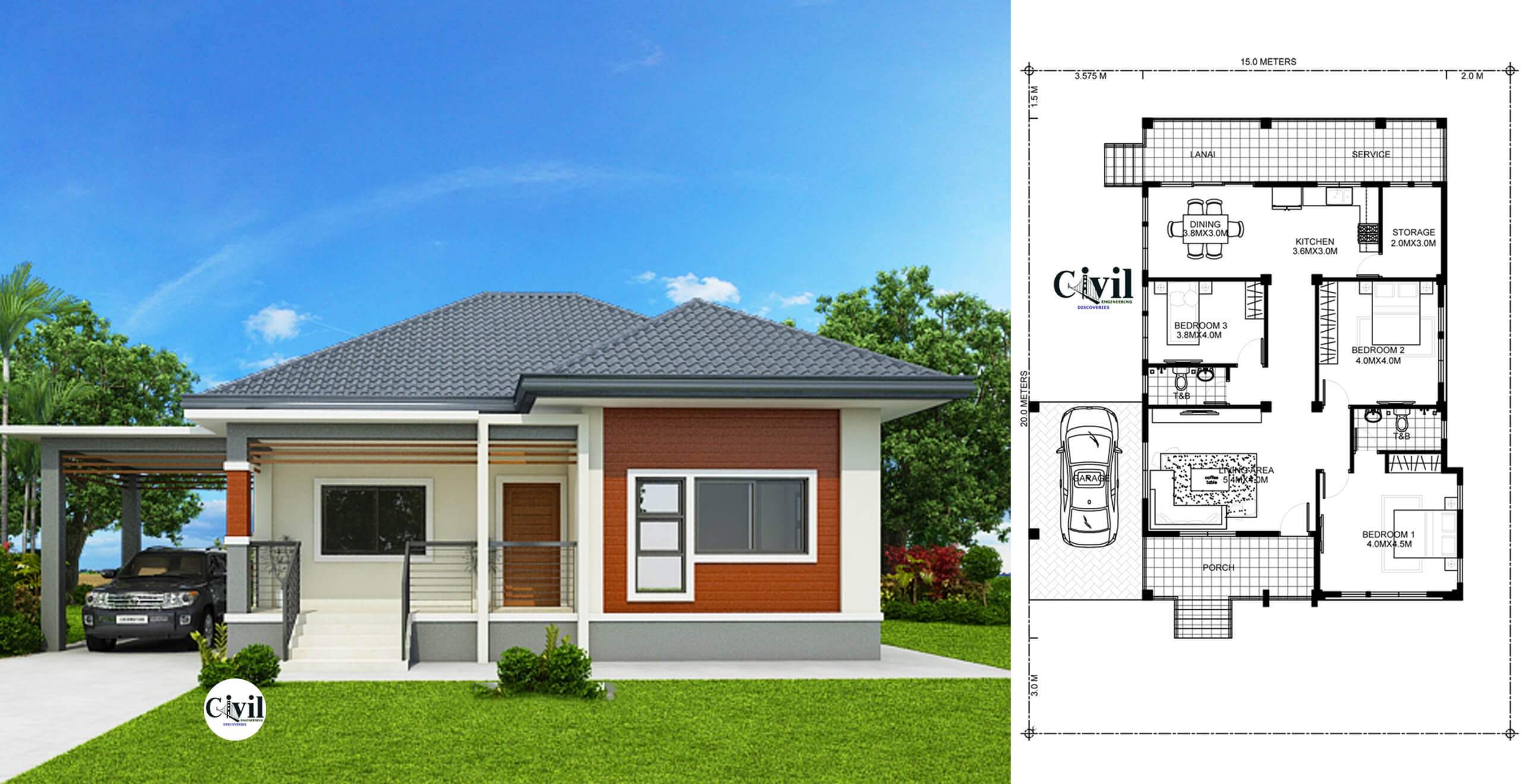 Simple House Designs 3 Bedrooms Simple 3 Bedroom Design 1254 B Hpd
