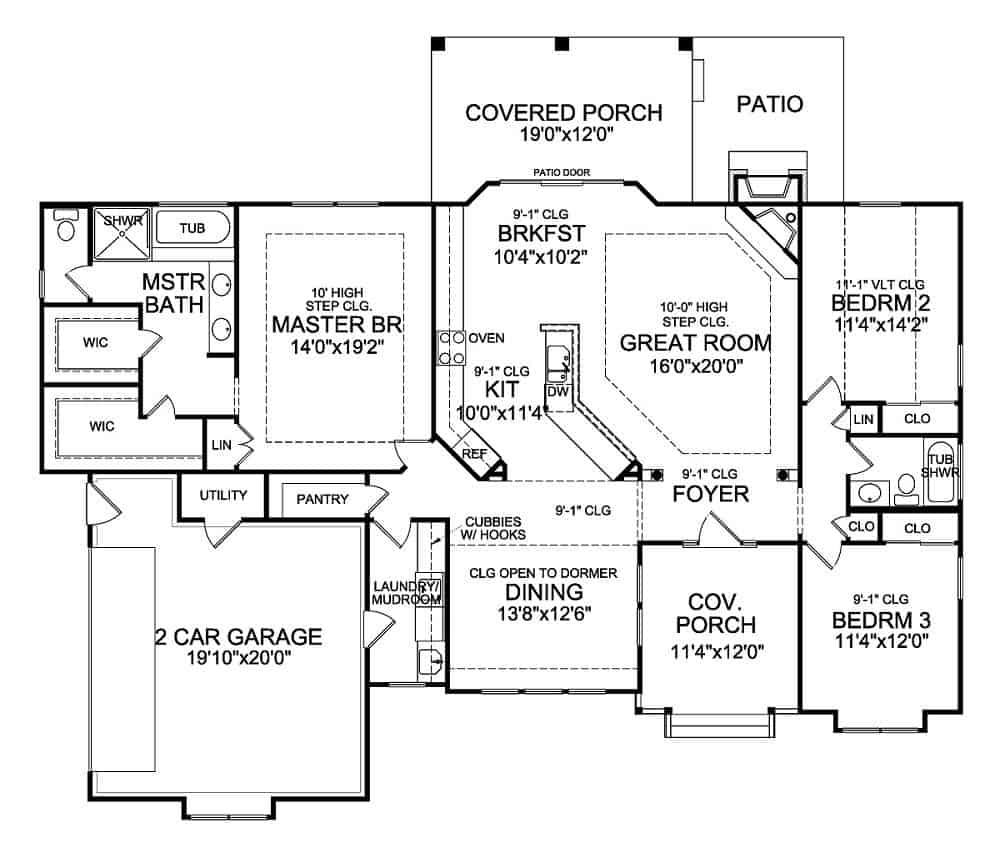 Simple One Story 3 Bedroom House Plans