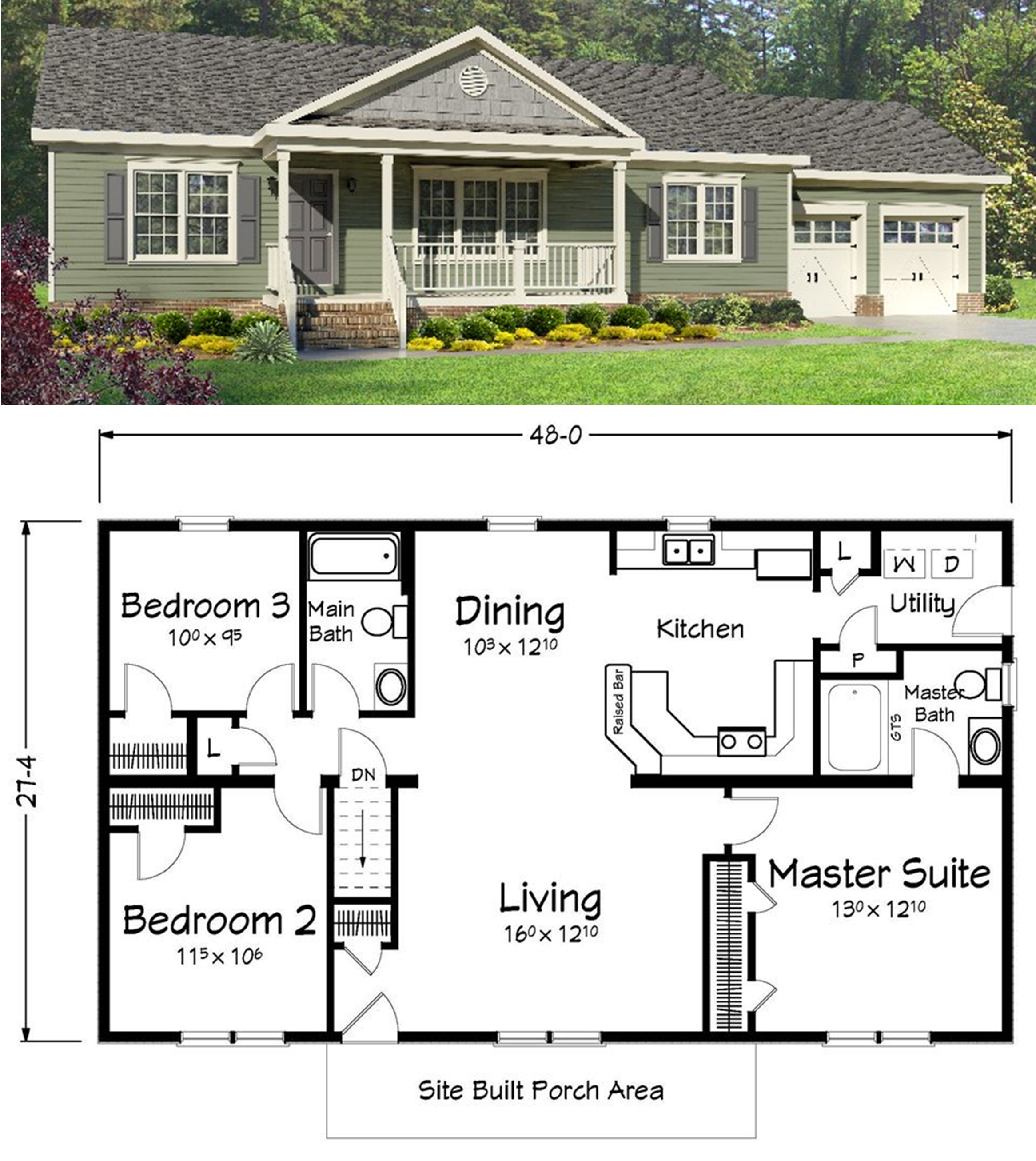 Small Ranch House Plans With Basement