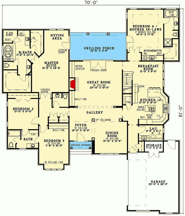 Spacious House Plan With Mother in Law Suite 3568 Sq Ft 5906ND