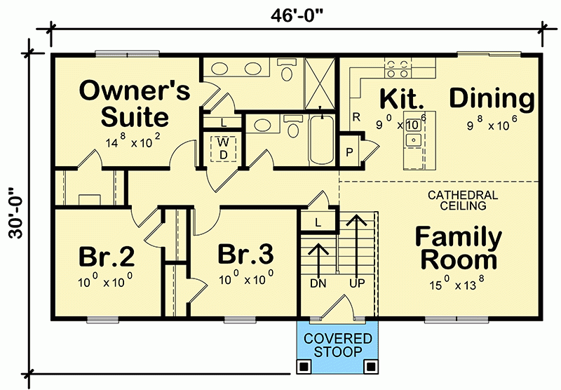 Split Level House Plan With Drive Under Garage 42591DB