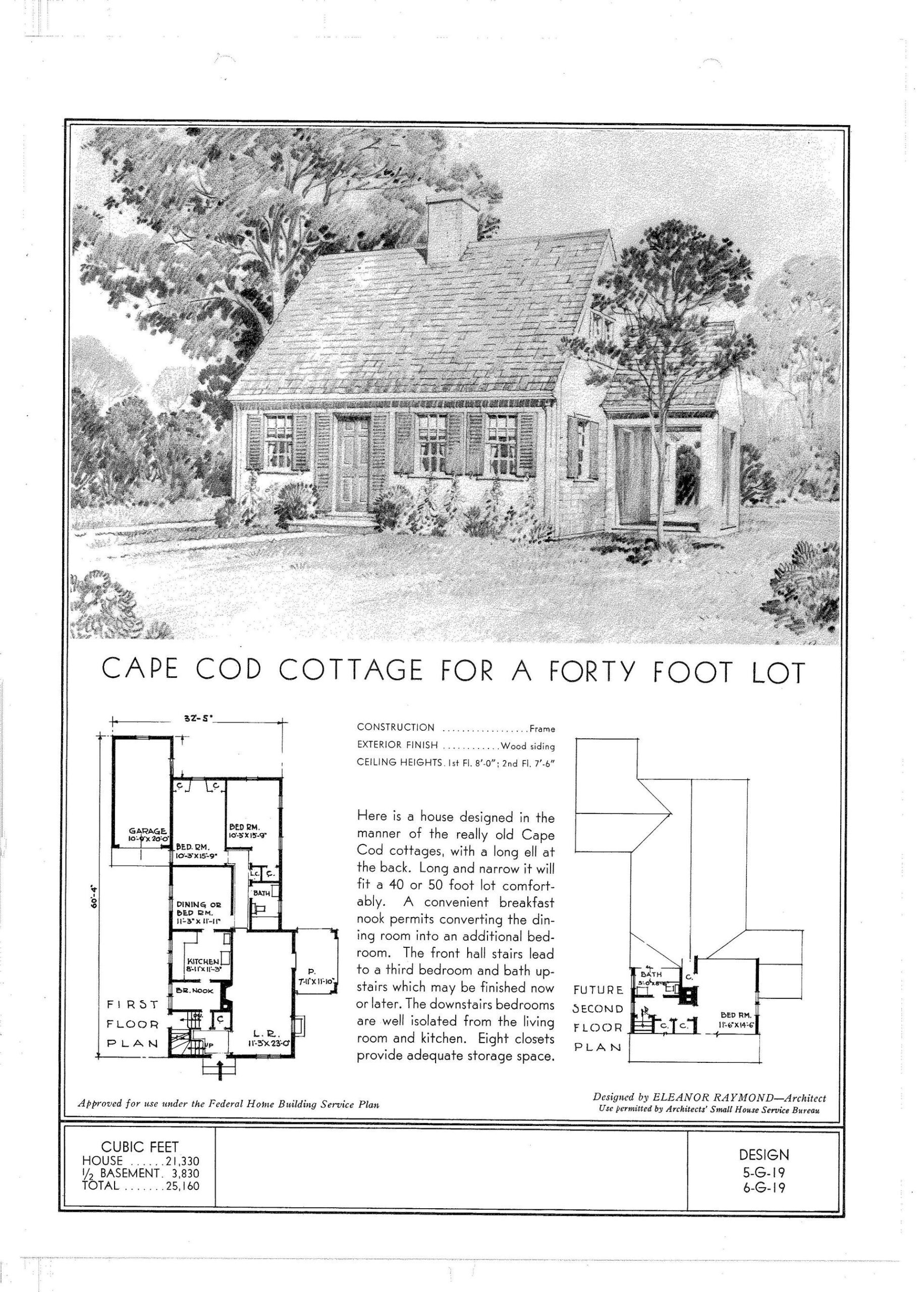 Standard Floor Plans For A Cape Cod Cottage Ca 1940 Cape Cod house