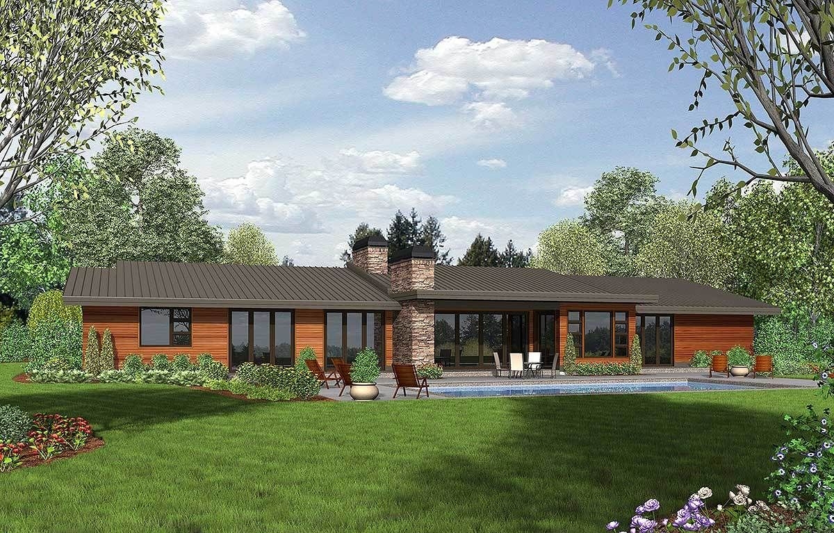 Stunning Contemporary Ranch Home Plan 69510AM 02 Modern Style House