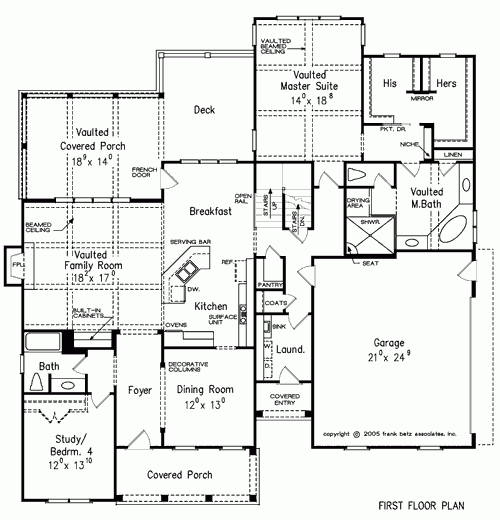 SUMMERLAKE House Floor Plan Frank Betz Associates