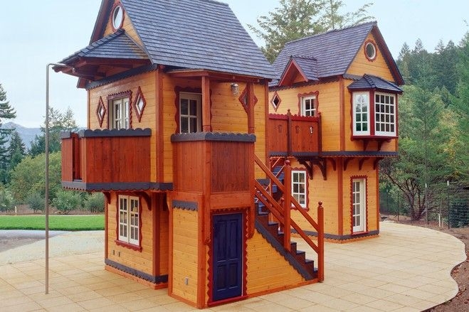 The Fully Loaded Mini Mansion Play Houses Build A Playhouse Luxury 