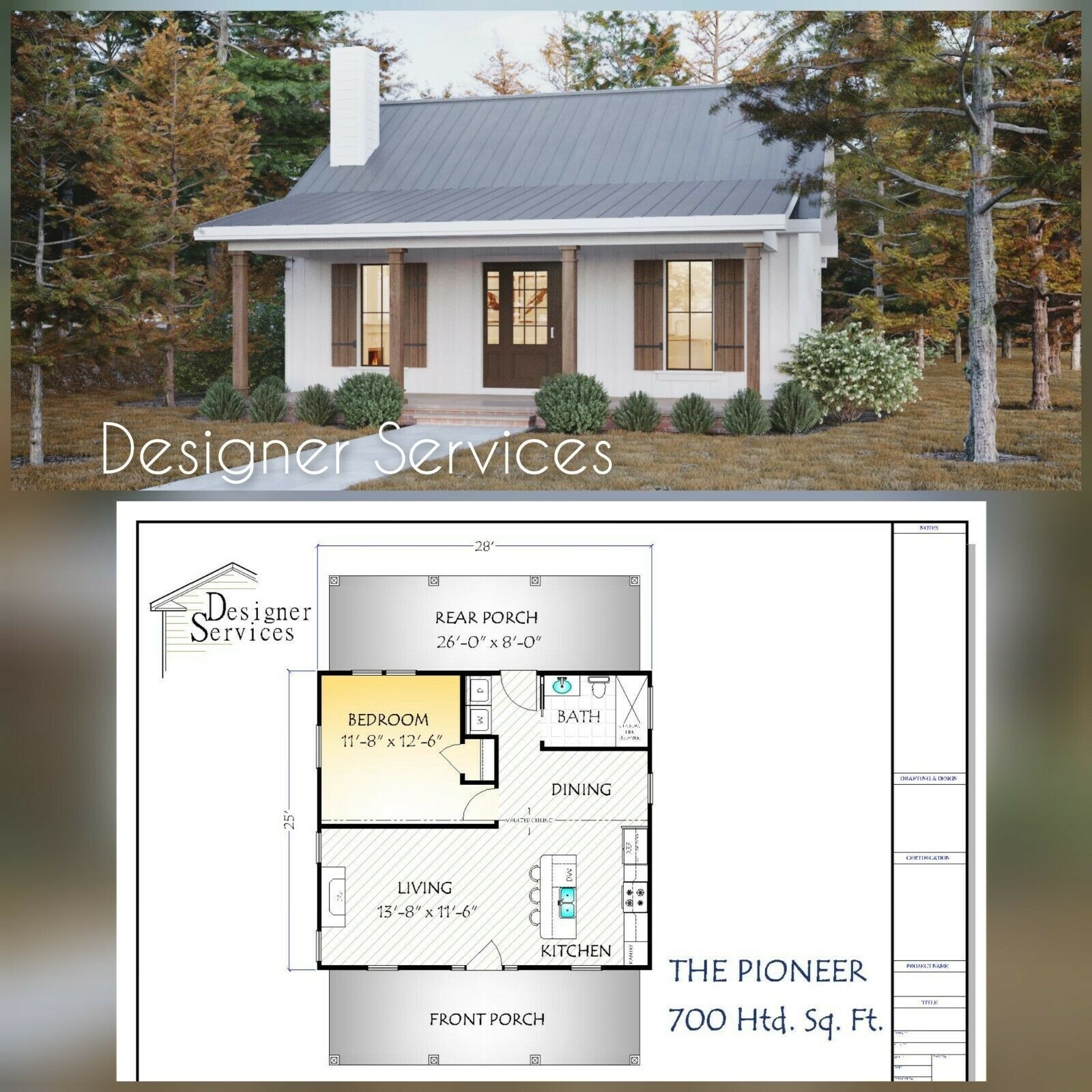 The Pioneer Home Building Plans 700 Square Feet EBay Building Plans