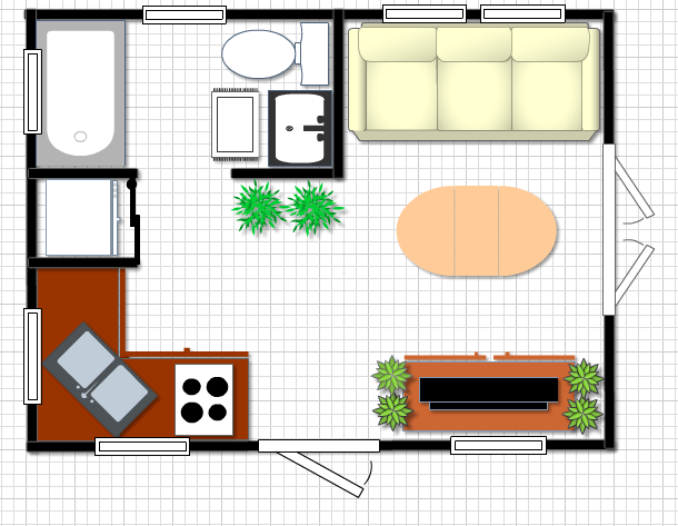 Tiny House Plan 12x16 W mobile Home Size Bathtub Futon Bed Under 