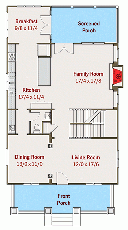 Traditional Four Square House Plan 50100PH Architectural Designs 