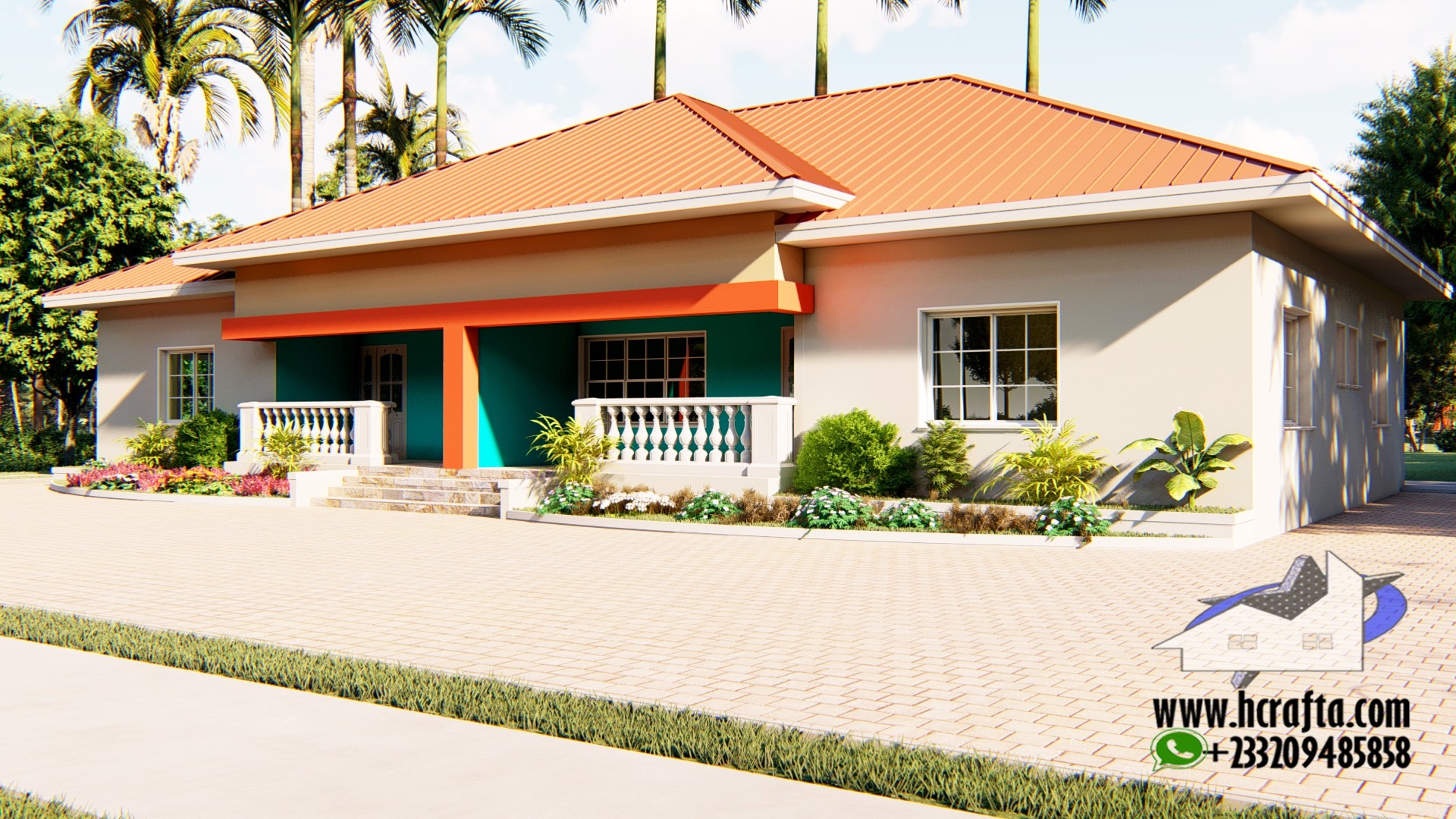 Two Bedroom Semi detached House simple Building Plan HCrafta