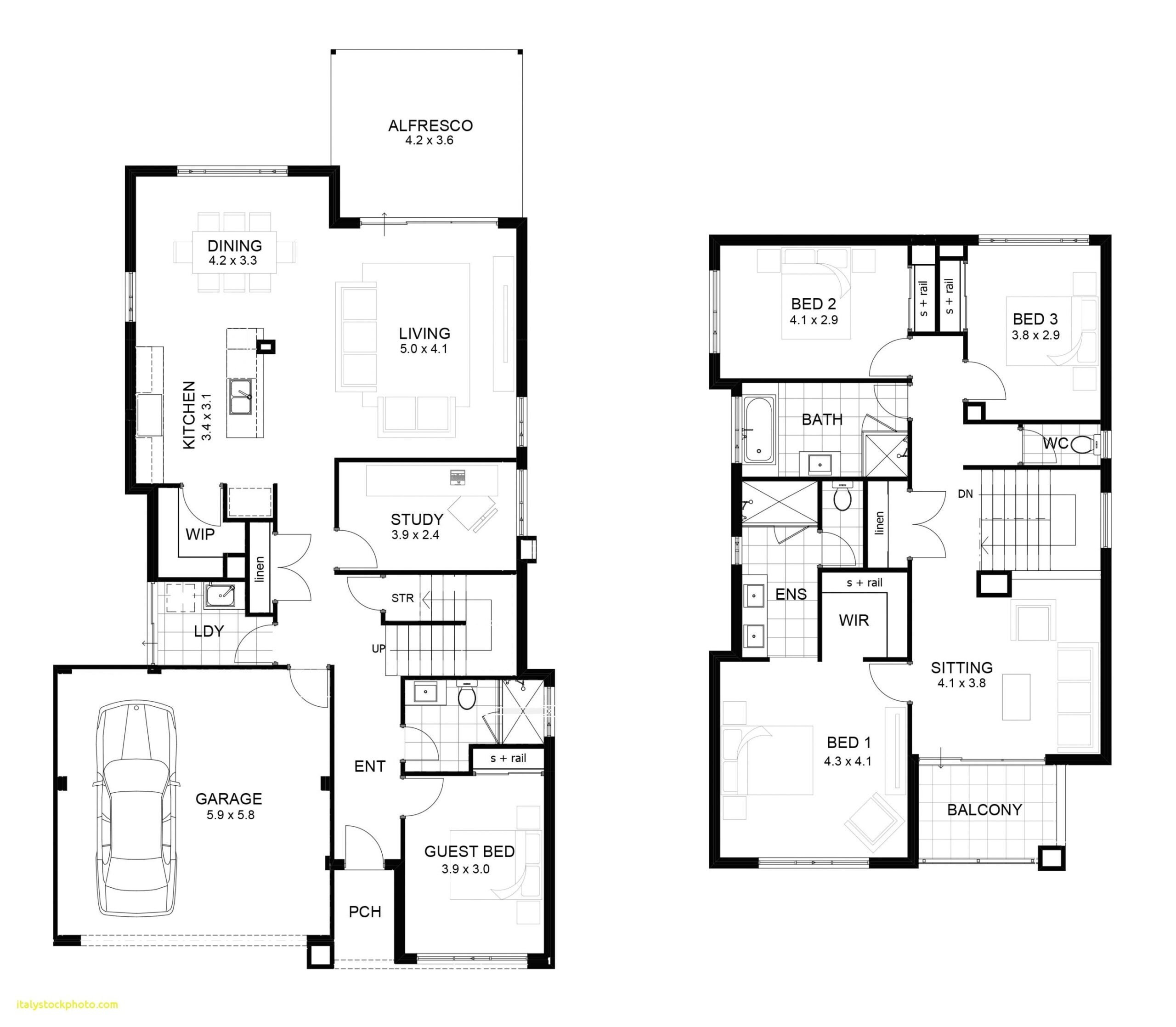 Two Storey House Floor Plan With Dimensions House For Two Story House